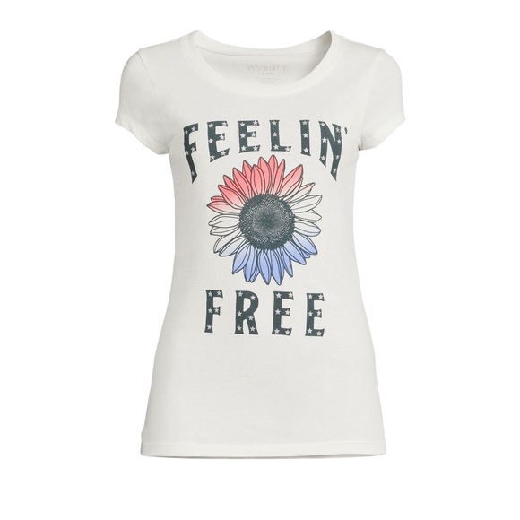 New with tag Juniors Feeling Free Graphic T-Shirt with Short Sleeves size XS (1) - Picture 4 of 8